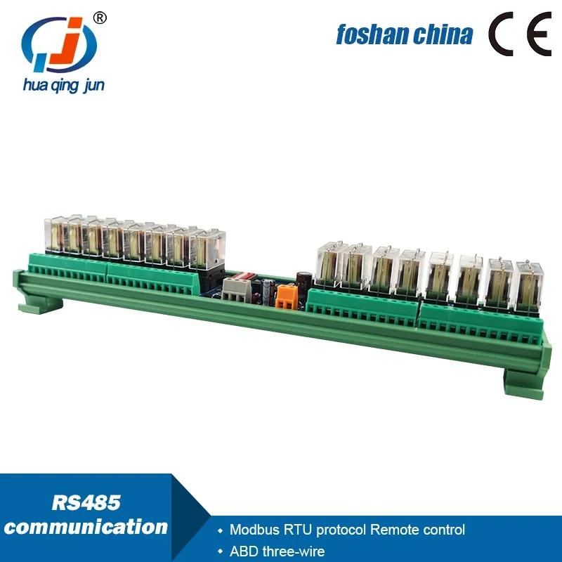 Huaqingjun 16-Channel RS485 Communication Relay Module MODBUS RTU Remote Control DO Modules for PLC