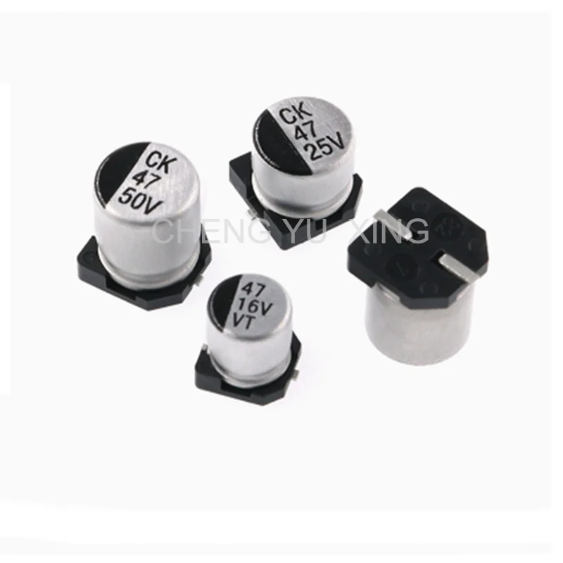 10 قطعة SMD الألومنيوم مُكثَّف كهربائيًا 6.3V 10V 16V 25V 35V 50V 1 فائق التوهج 2.2 فائق التوهج 4.7 فائق التوهج 10 فائق التوهج 22 فائق التوهج 47 فائق التوهج 100 فائق التوهج 220 فائق التوهج 330 فائق التوهج 470 فائق التوهج 1000 فائق التوهج