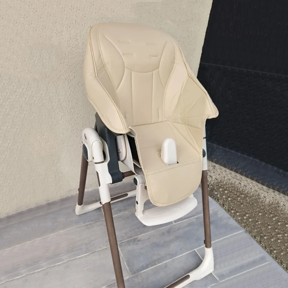 Housse Chaise Haute Bébé En Cuir PU - Coussin Respirant Compatible Peg-Perego Siesta Zero3, Baoneo, Kosmic Jané
