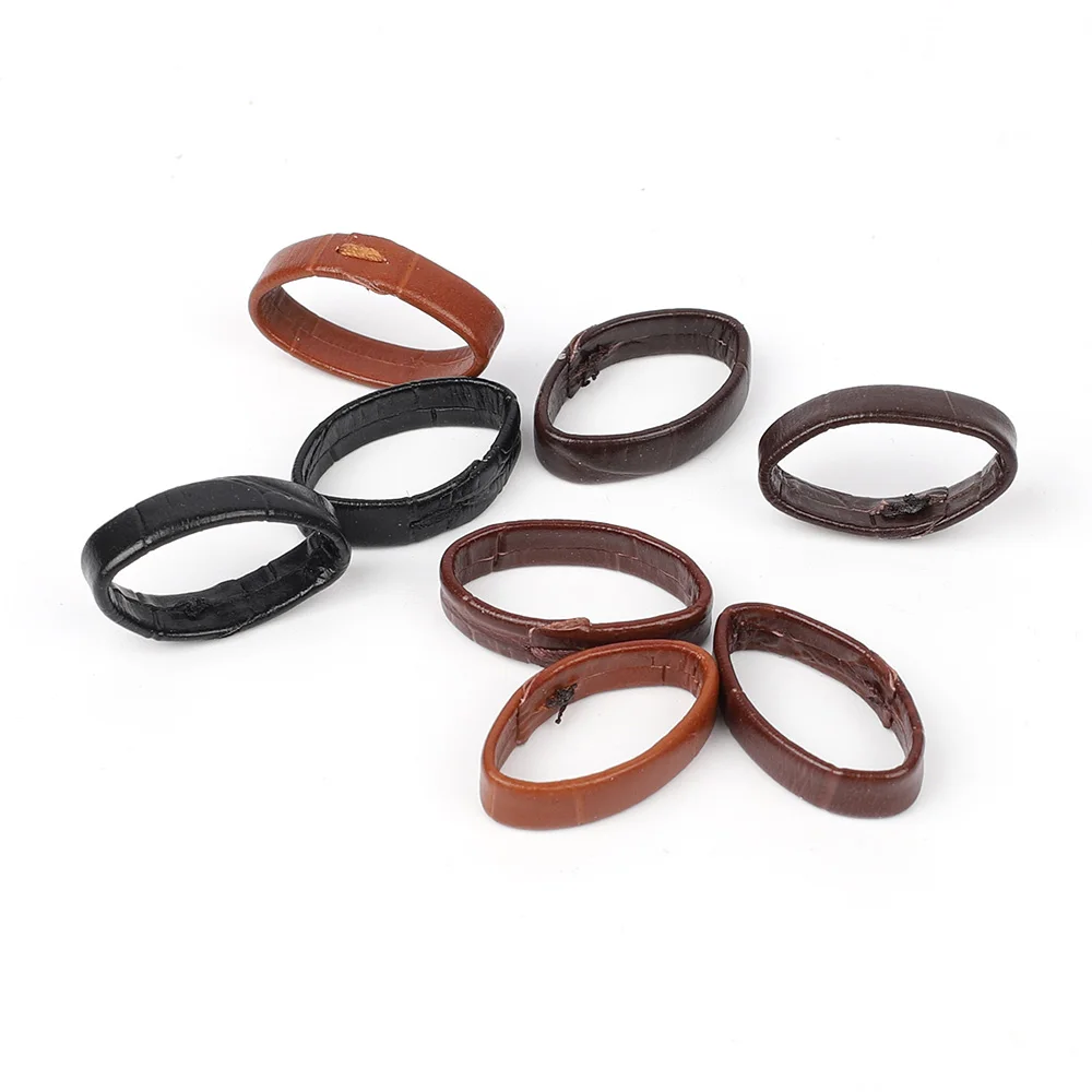 

10Pcs Top Grain Leather Watchband Keeper Ring Black Coffee Brown Holder Loop Bracelet Retainer 14mm/16mm/18mm/20mm/22mm/24mm