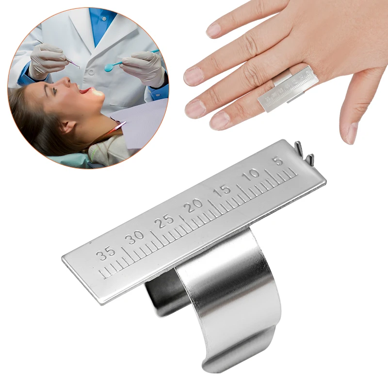 1pc Dental Endo Finger Rulers Measure Endodontic Stainless Steel Measure Scale Dentist Medical Tool