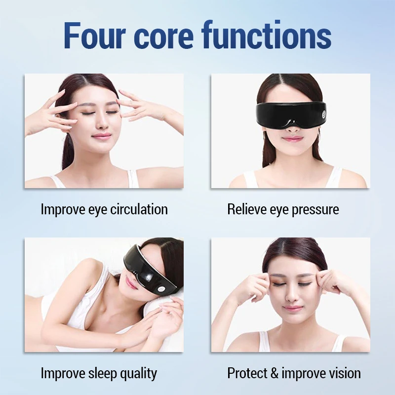 9-modi Oogmassageapparaat Vibrator Smart Eye Massage Instrument Verwijdering Verlicht donkere kringen Vermoeidheid Oogbolmassage Gezondheidszorg Cadeau