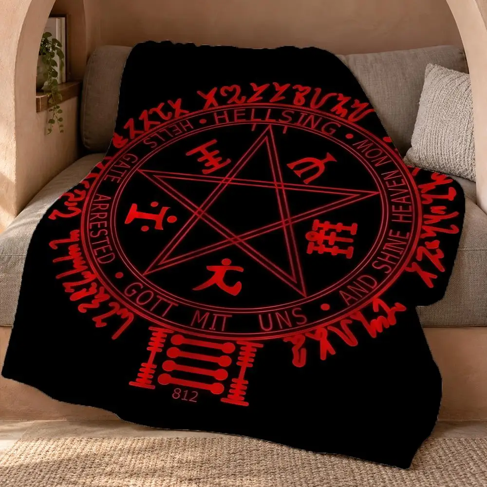 Anime Hellsing Ultimate Throw Double Sided Flannel Throw Blanket Soft Travel Camping Sofa Bed Home