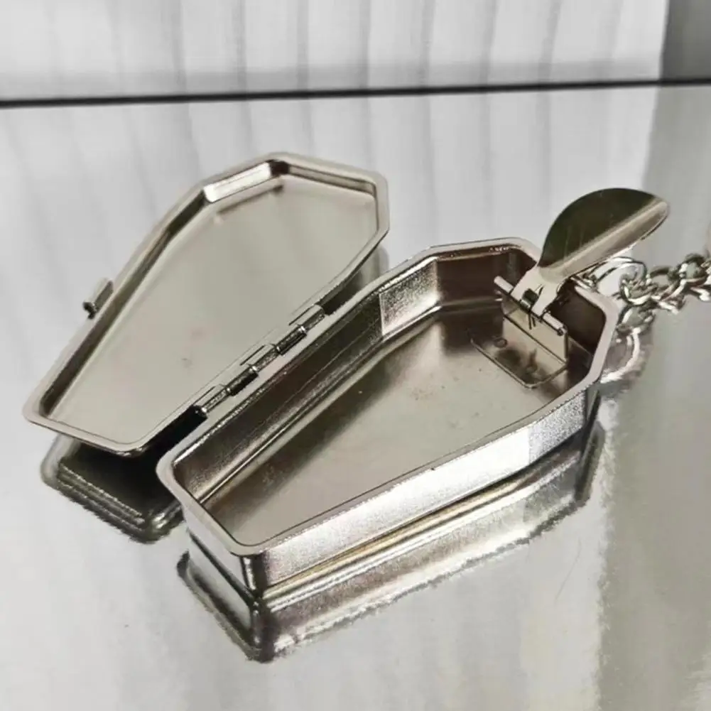 Mini Coffin Ashtray Metal Cool Ashtray With Lid Creative Windproof Portable Coffin Ashtray Car Keychain Ash Organizer For Travel