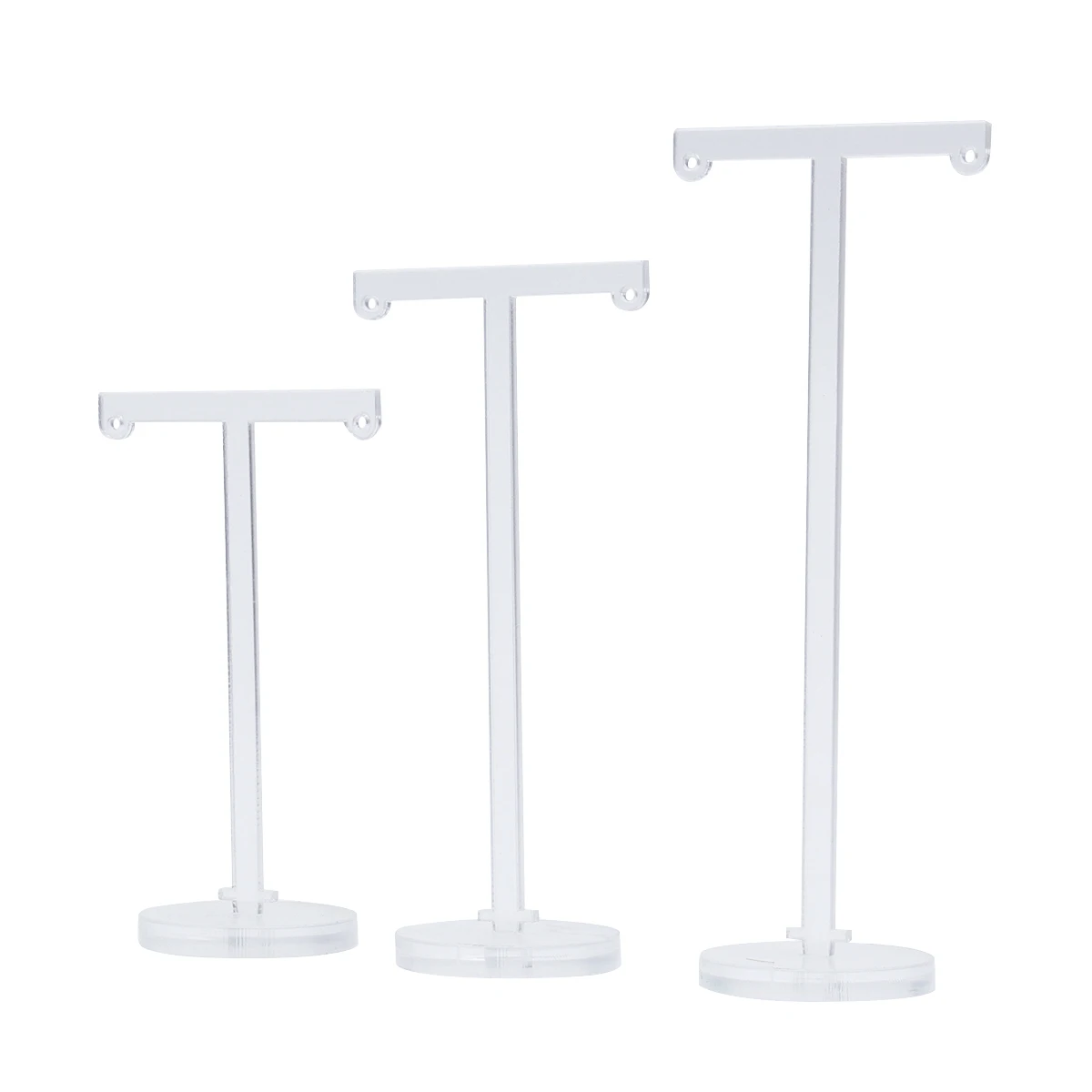 

3pcs Earring Display Stand Acrylic T Shape Jewelry Rack Organizer Showcase Exhibition for Earrings Bracelet Keys