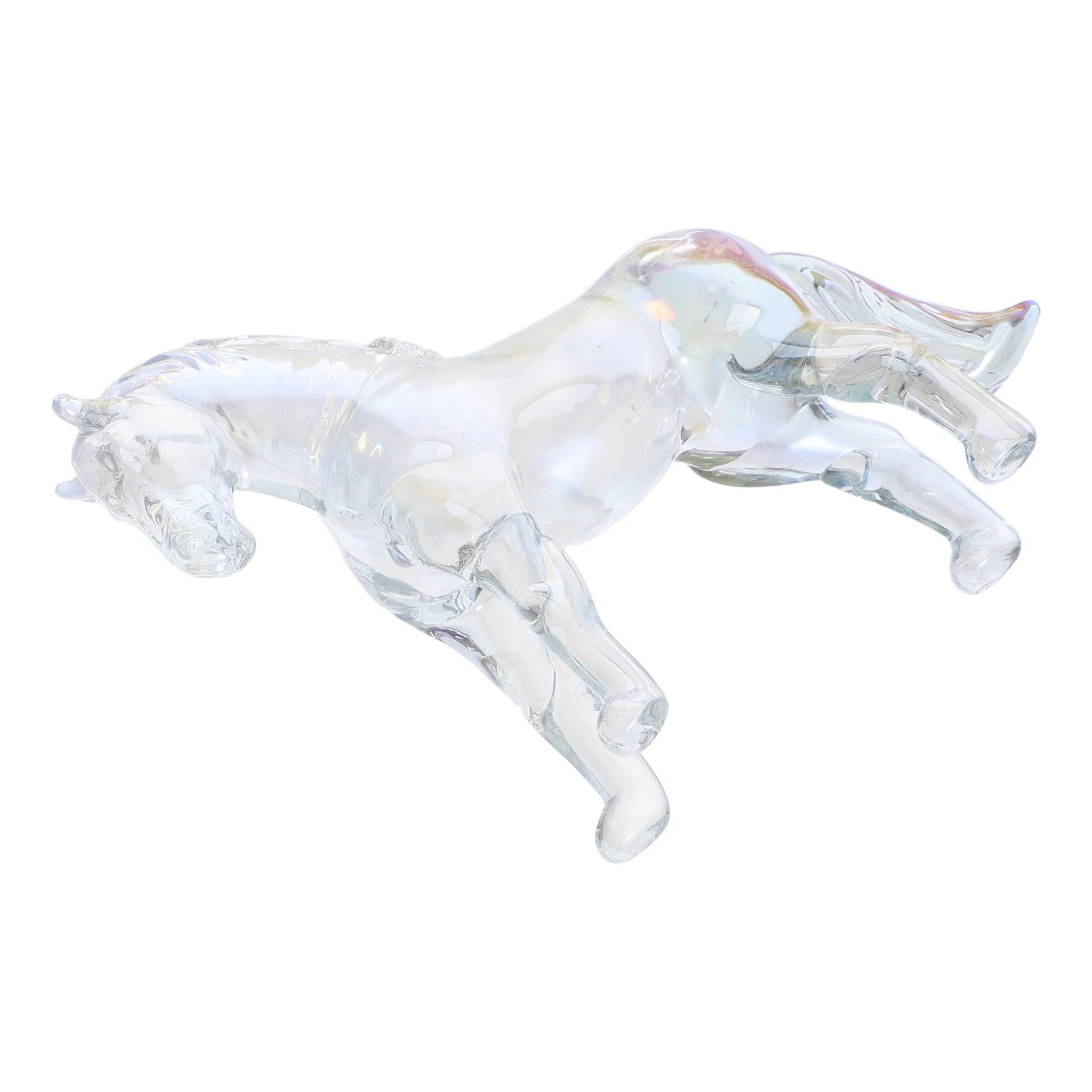 

Luxury Crystal Horse Ornament: Detailed Carved Statue for Desktop Cabinet Display - Feng Shui Accent