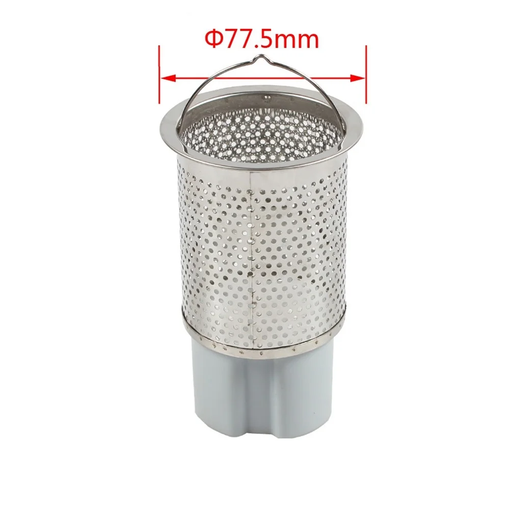 Stainless Steel Sink Strainer 126mm Height 77.5mm Top Diameter SUS304 Dense Mesh Basket for Home Kitchen Drainage
