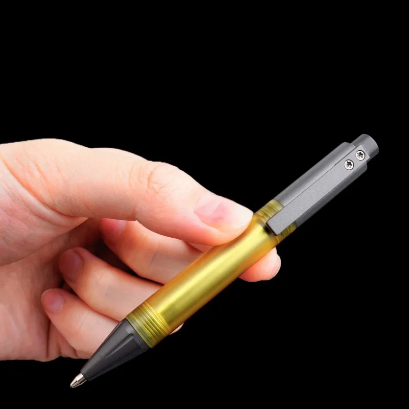 Titanium Alloy Signature Pen EDC Writing Pen Portable Multi-functional Outdoor Tools with 5pcs Pen Refill - Image 2