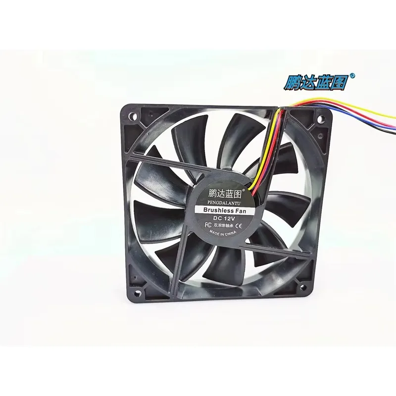 pa  Blueprint 12025 Dual Ball Bearing PWM Temperature Control Speed Measurement 12CM 12V 0.5A Computer Case Fan120*120*25MM