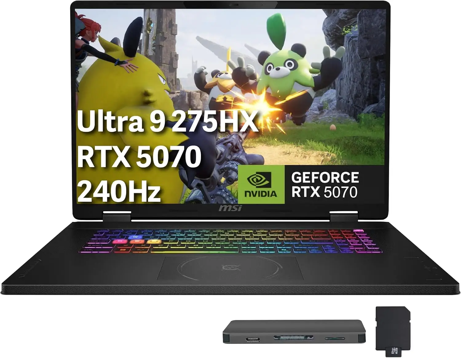 

MSI Crosshair 18 HX AI DDR5, 3 ТБ памяти (2 ТБ SSD, 1 ТБ док-станция), RGB-клавиатура с подсветкой, Windows 11 Pro, черный