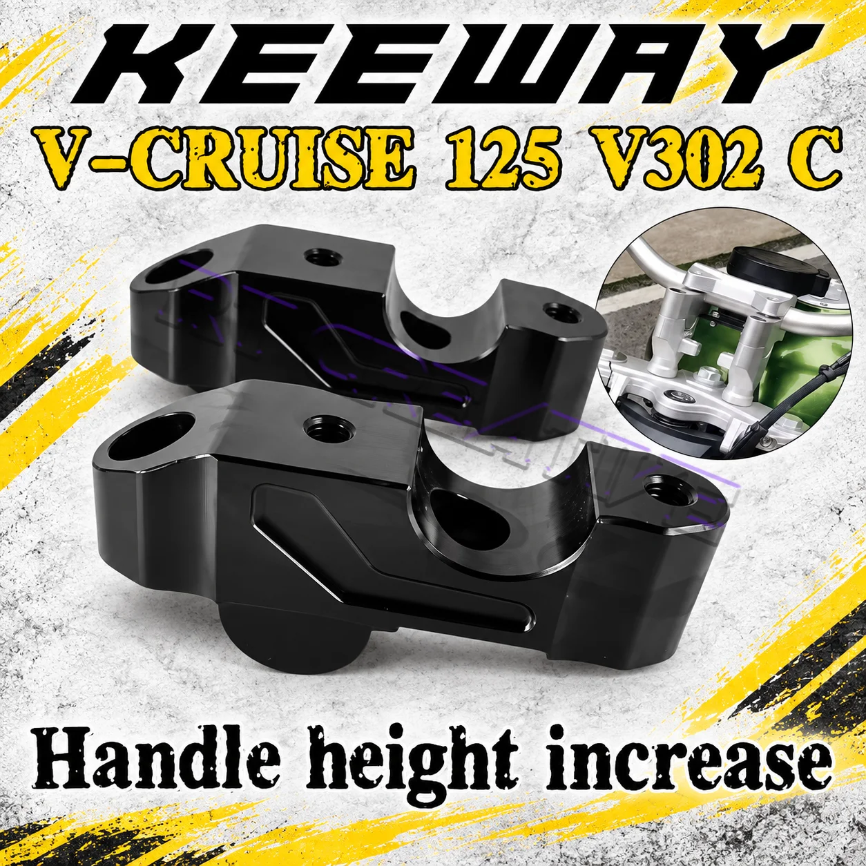 Modified Bar Riser Rear Move Adapter For Keeway V302C V Cruise125 BD300 Steering Handle Offset Kit