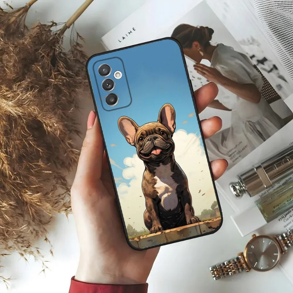 French Bulldog Phone Case For Samsung S24,23,22,30,21,10,9,Ultra,Plus,Lite,FE,5G Black Soft Case