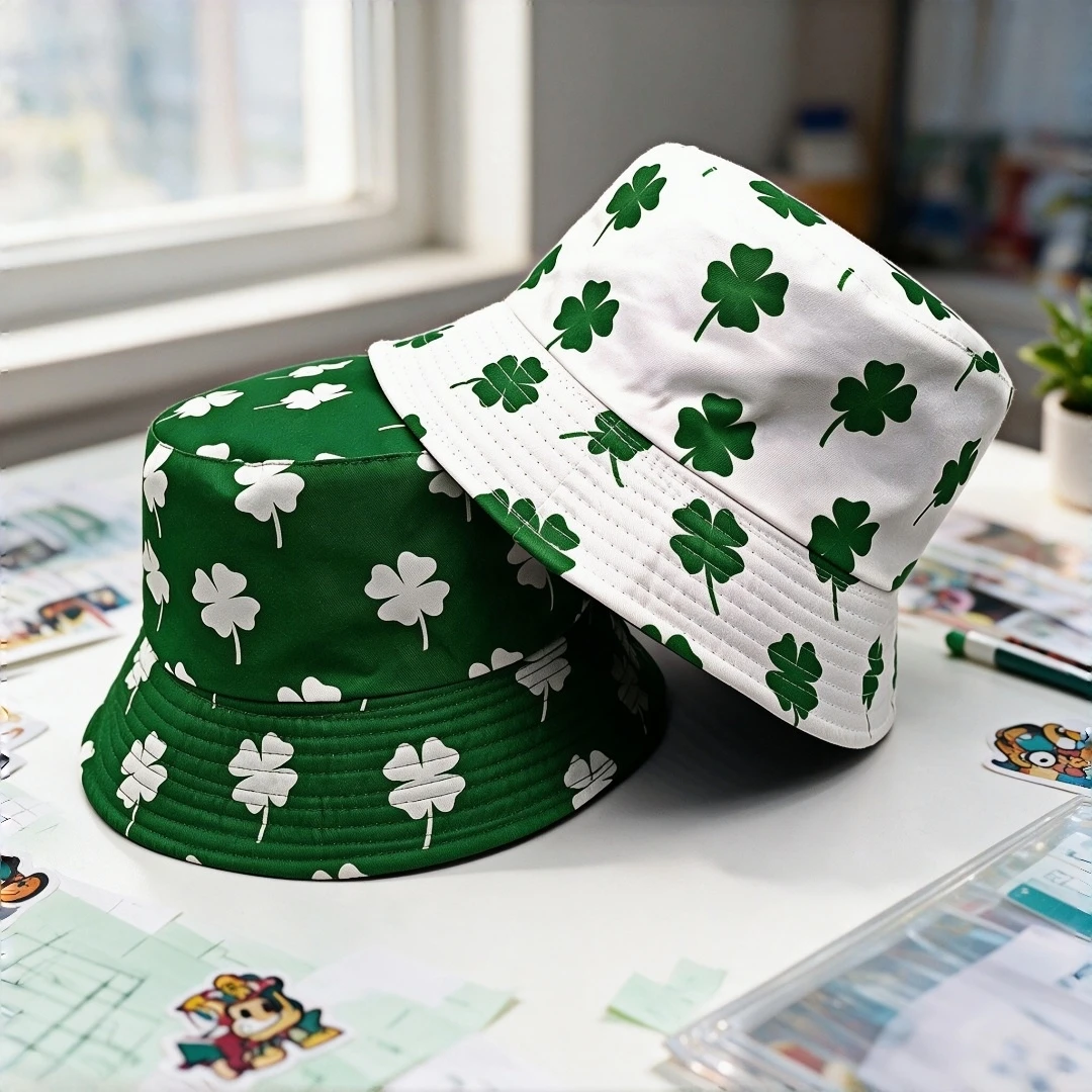 1. A bucket hat with various styles featuring cartoon prints. Fashionable design. Adult outdoor sun hat. Best-selling product.