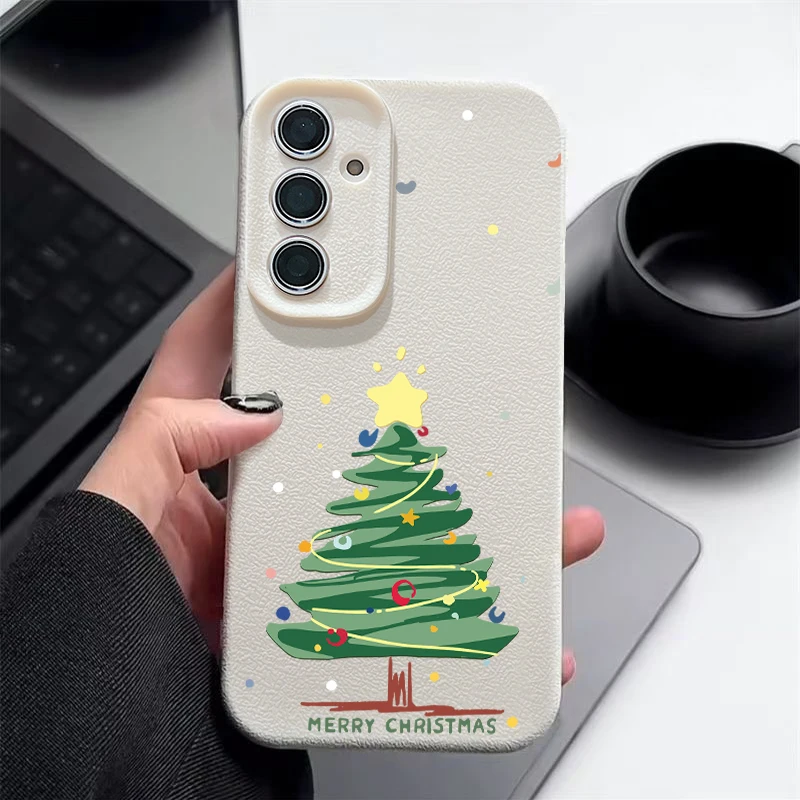 Weihnachtsbaum Print Handyhülle für Samsung Galaxy A17 A56 A36 A26 A55 A16 A15 A54 S25 Edge S24 FE S23 S22 Ultra Plus Soft Cover