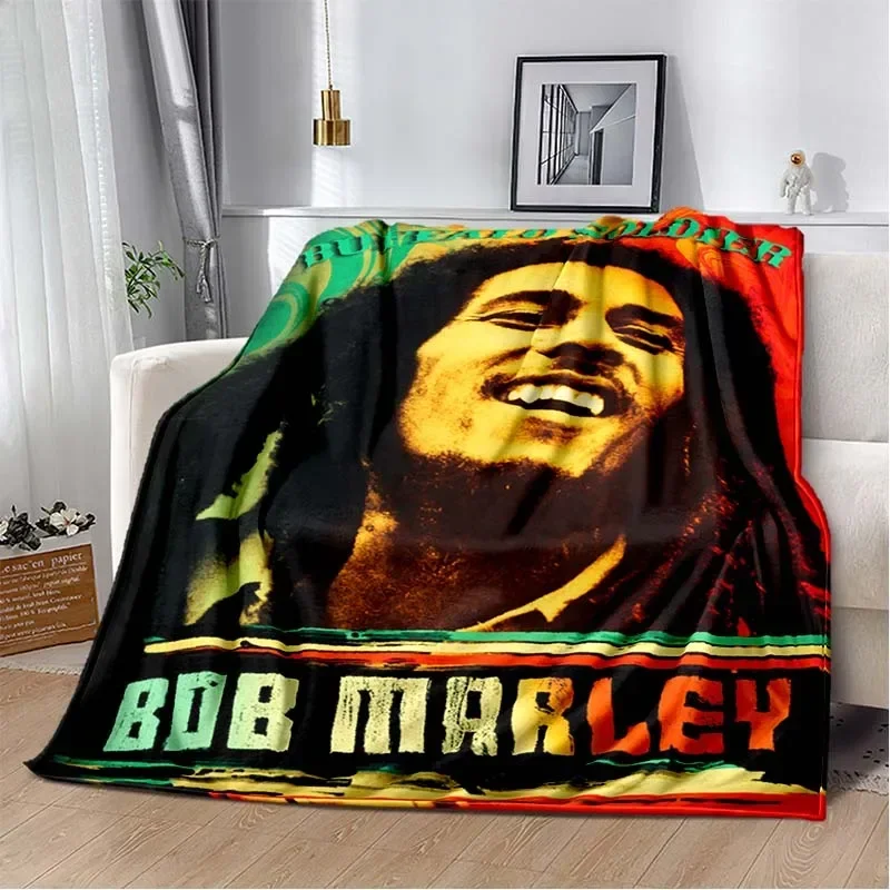 Reggae Singer Bob Marley Weed Print Blanket sofa Soft Adult Warm Throw Blanket Travel Throw Blanket fans warm gift