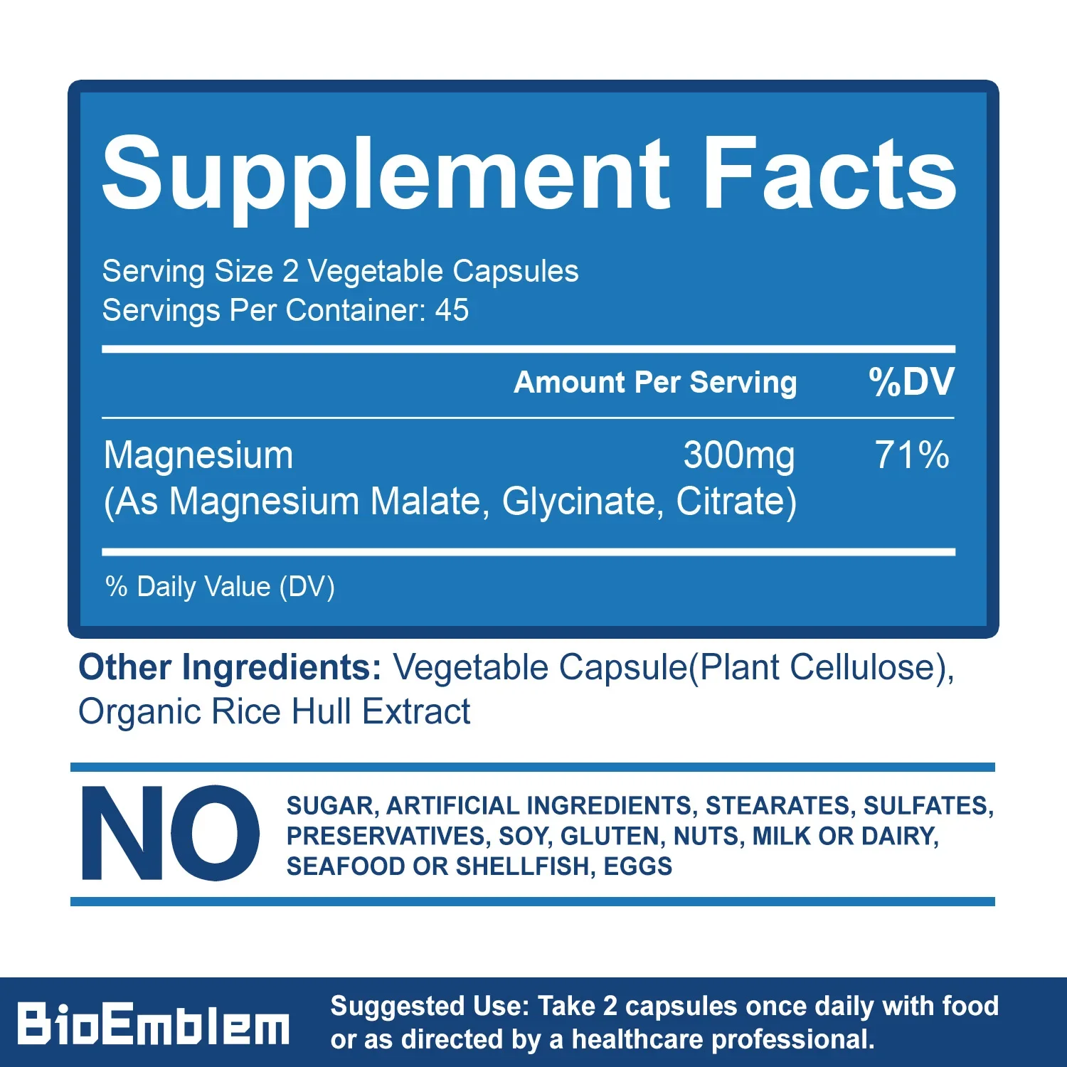 90 Capsules Magnesium Complex Supplement with Glycinate Malate and Vitamin D3 Daily Support Bone and Muscle Health Plant Vegan