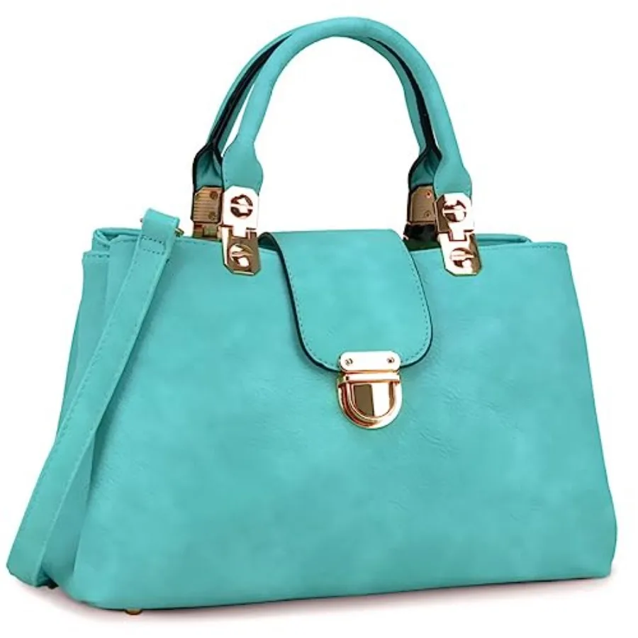 Dasein Women Satchel Handbags Top Handle Purse Medium Tote Bag Vegan Leather Shoulder Bag