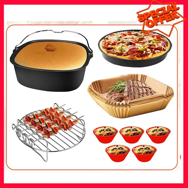 -ESTR Accesorios para freidora de aire Airfryer XL 6,2 L, Tefal 5 L,Cosori 4,7 L,Accesorios para freidora de aire cuadrada sin BPA XL