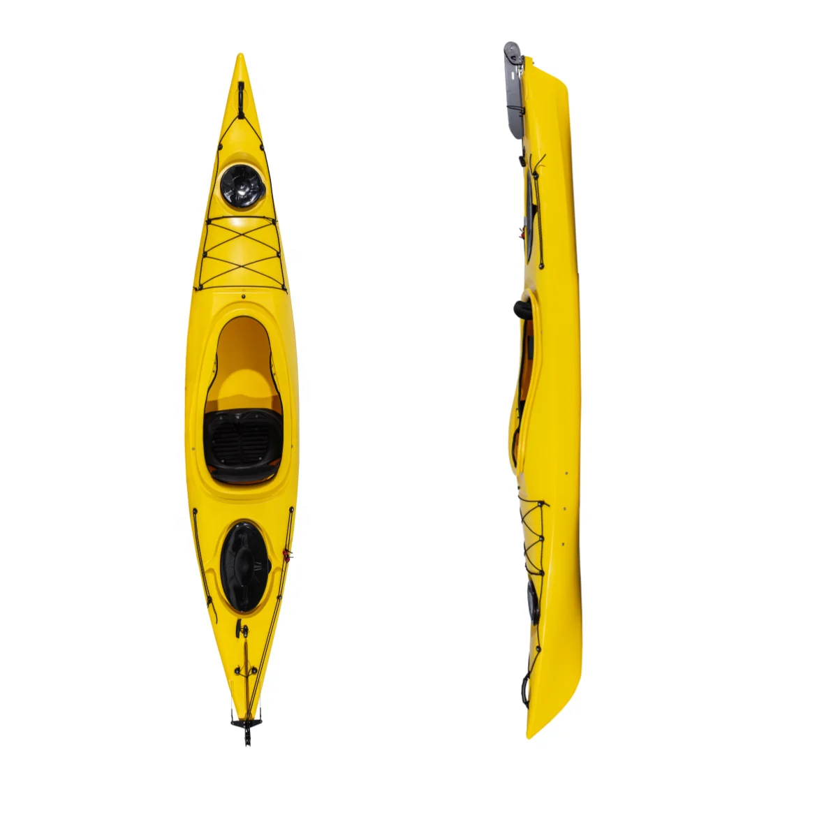 3.6m single paddle plastic canoe sitting kayak water sports
