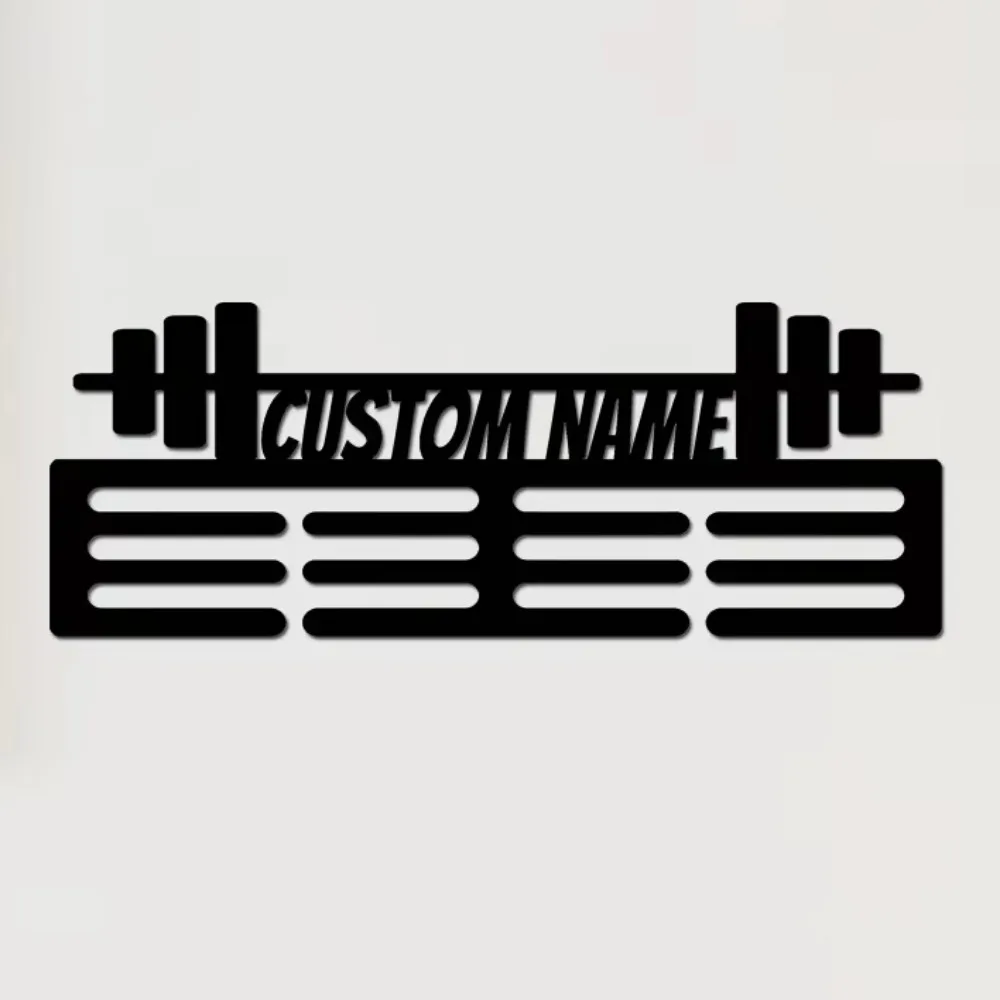 

Charming Personalizable Metal Wall Art. Barbell Silhouette,Ideal for Home Outdoor.Great for Garden Doorway,Party & Holiday Gift.