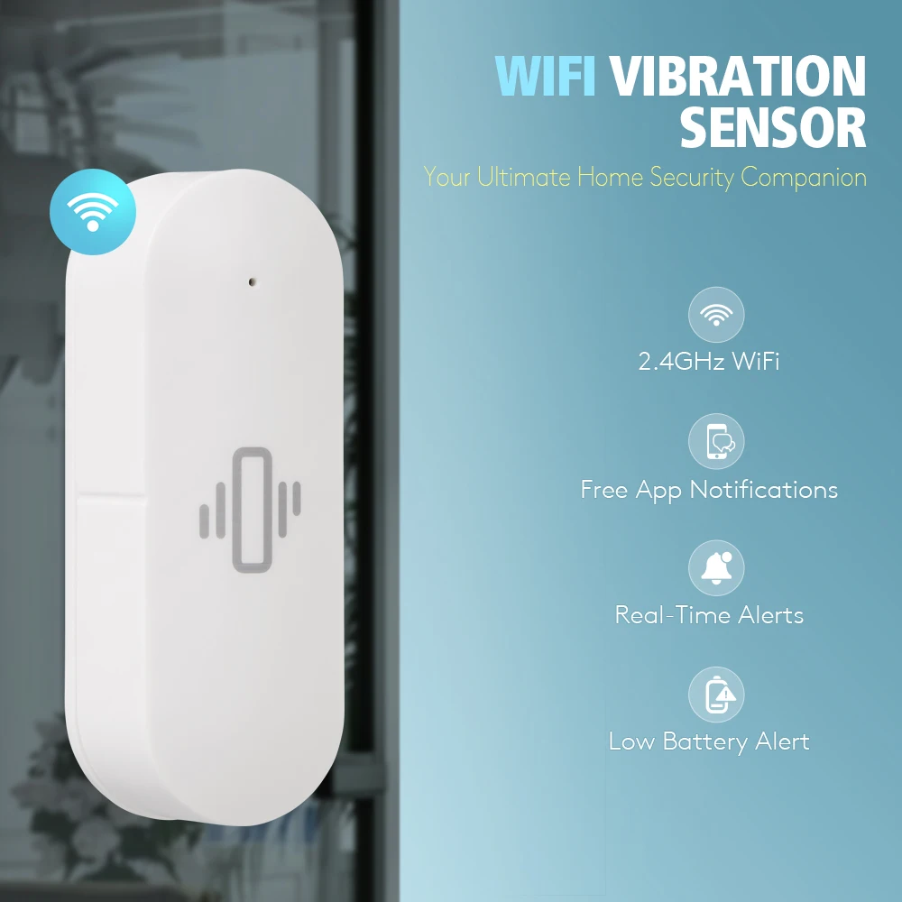 مستشعر اهتزاز واي فاي لاسلكي 2.4 جيجا هرتز، إشعار تطبيق مجاني Tuyasmart، تنبيه بطارية منخفض في الوقت الحقيقي #2