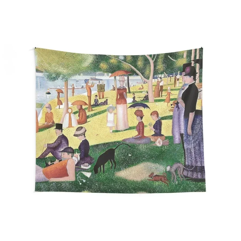 Georges Seurat A Sunday Afternoon on the island of la grande jatte famous painting Tapestry Decorations For Room Tapestry