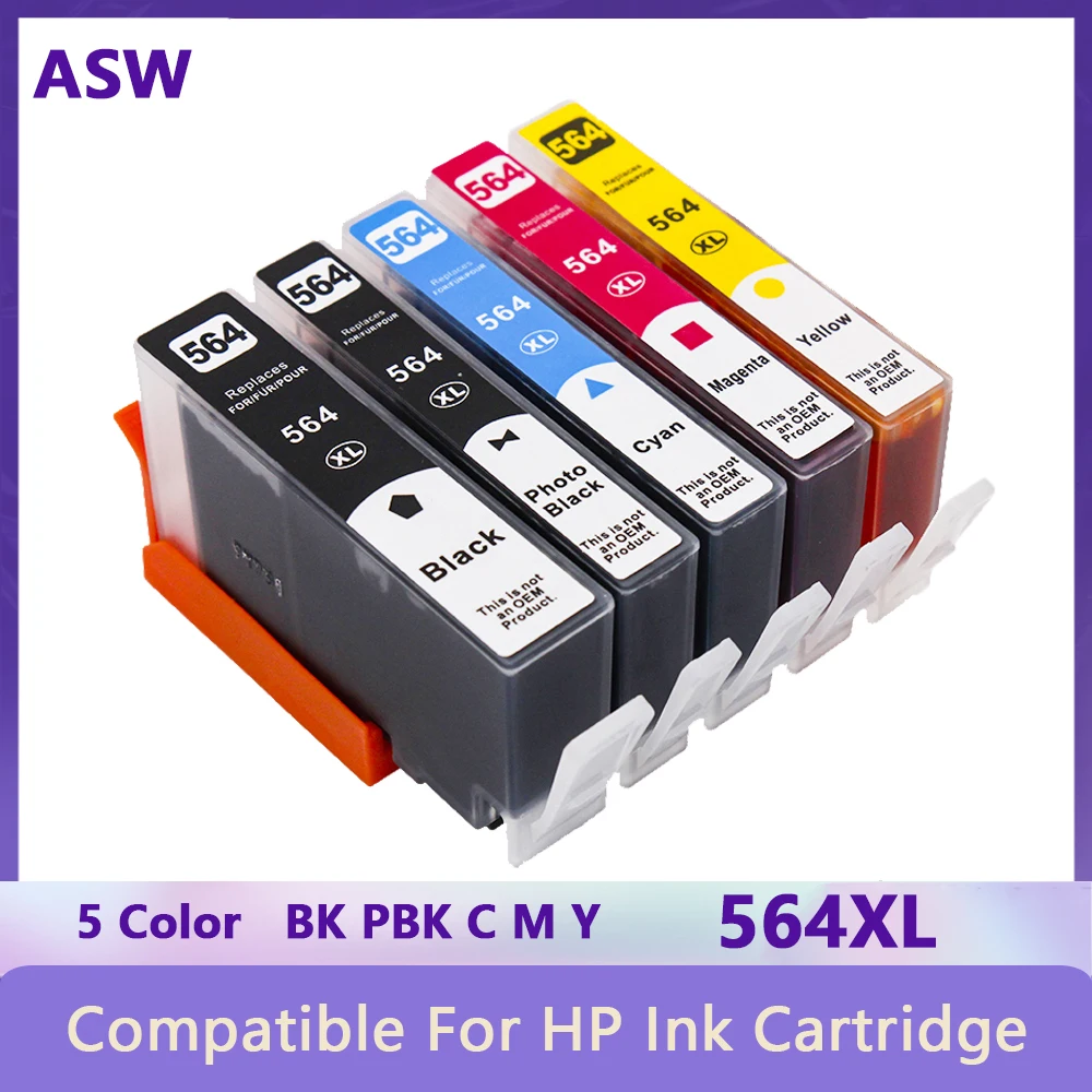 ASW-Cartouche d\'encre 564XL pour remplacement, compatible avec Garden 564, 4610, 4620, B210, 5520, 3520, 5510, B110a, C410, B109, C310, 7510, 6520