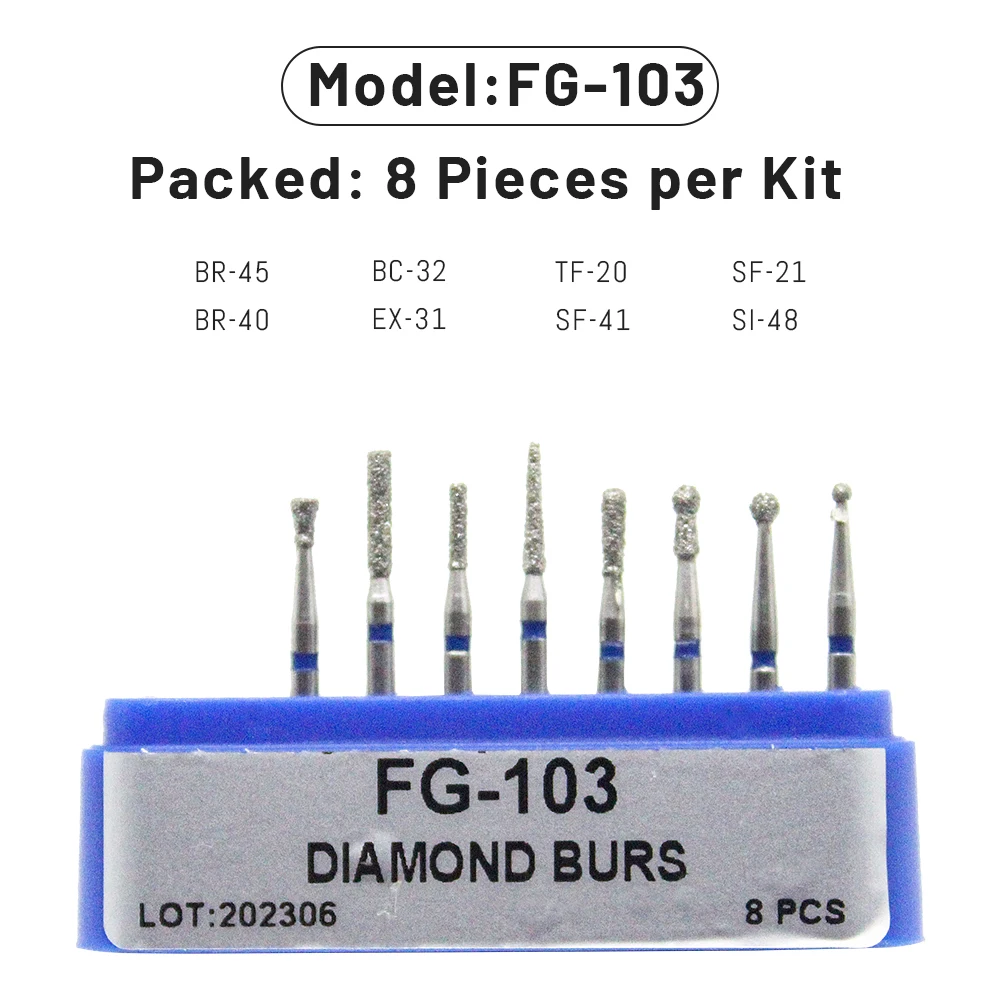 AG 1 Box Dental Diamond Burs Drill for High Speed Handpiece Dentist Burs FG Series Dia.1.6mm