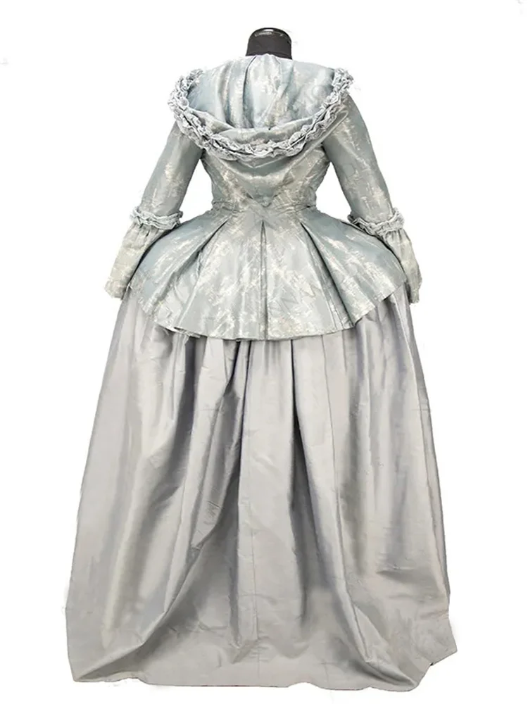 1860s Rococo Marie Antoinette Hooded Dress Queen Princess Costume Rococo Visiting Ball Gown Custom Made