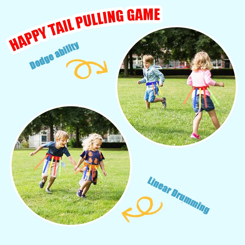 Outdoor Fun Games Tail Catching Props Toy Belt Kindergarten Group Games Tail Pulling Parent-Child Team Games Skill Training