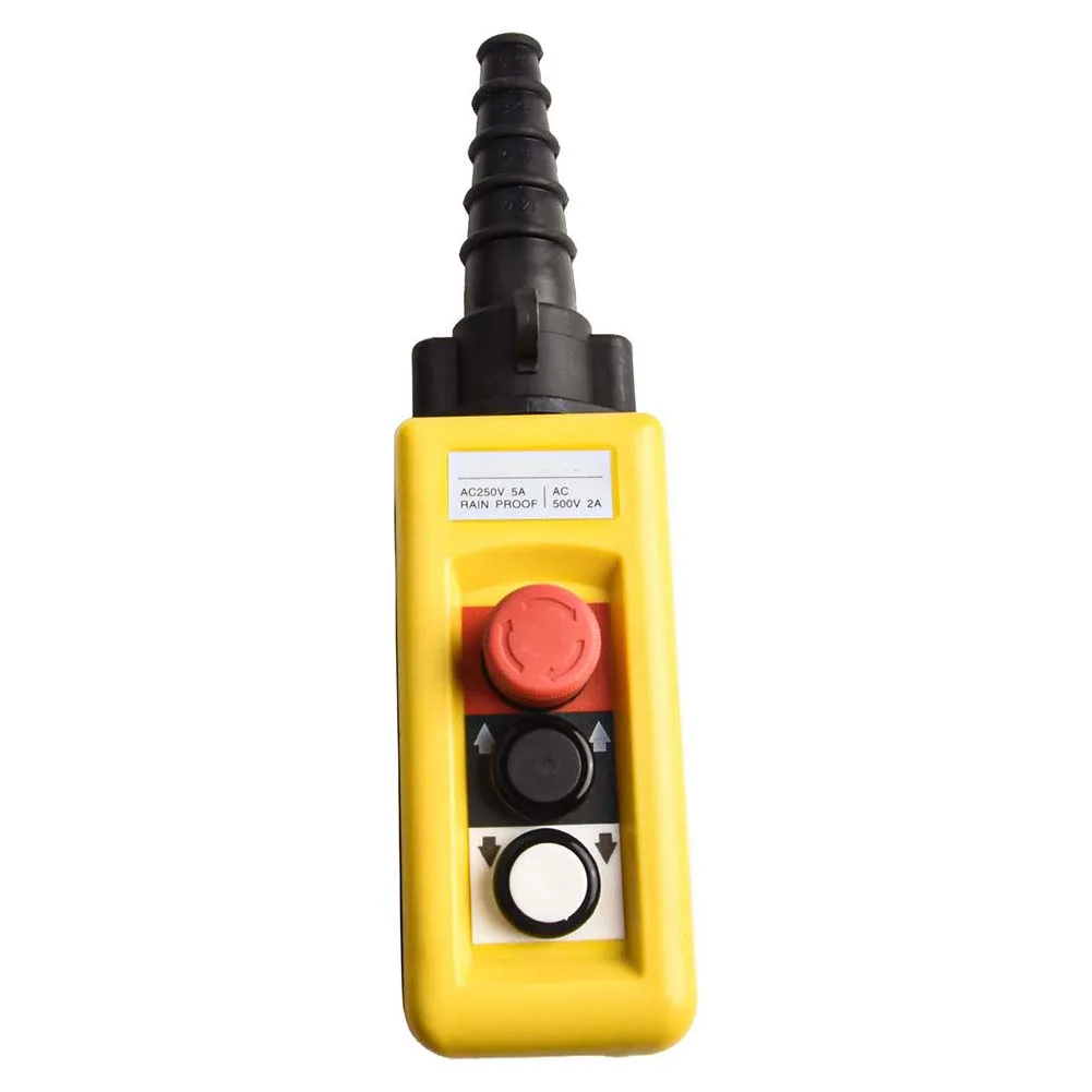 2 Button Single Speed Hoist Crane Pendant Control Switch  With Stop Module IP65 Waterproof For Industrial Lifting Equipment