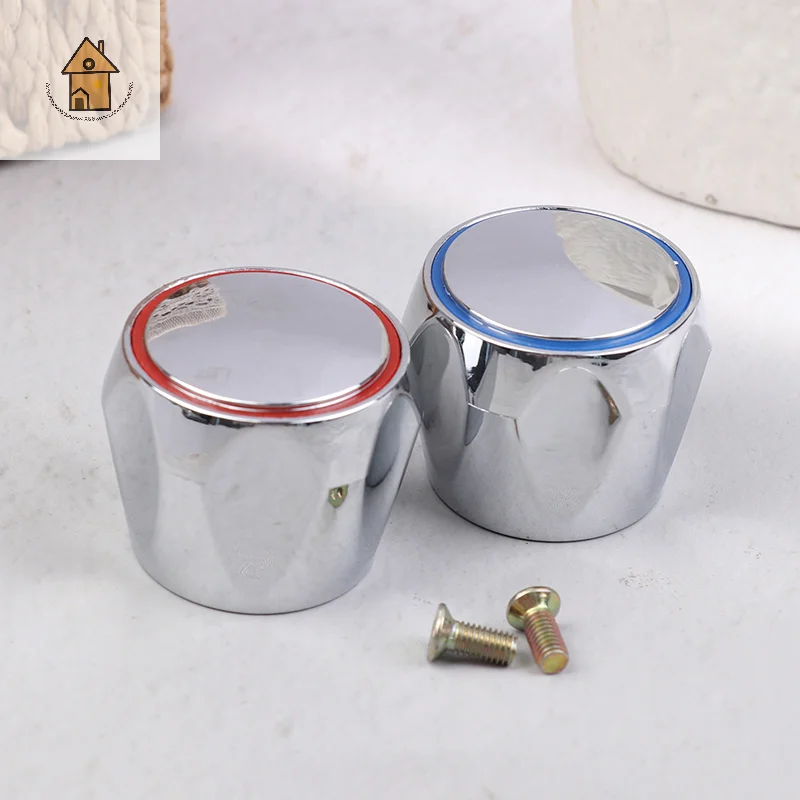 

2 шт., верхняя крышка для смесителя с горячей и холодной водой, хромированный сменный набор, ручка для смесителя для кухни, ванной комнаты, аксессуары