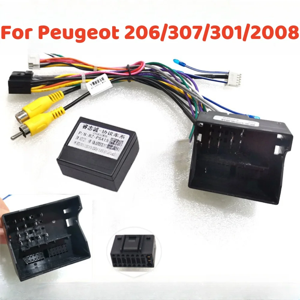 Raise Canbus Box Decoder PSA-RZ-15 For Peugeot 206/307/301/2008 /Citroen Elysee 16 PIN Power Harness Wiring Cables Car Radio