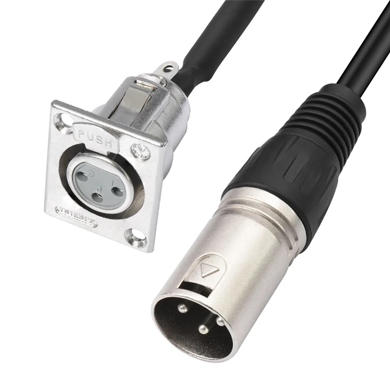 ABGI-para caja de escenario Premium, Panel de conexión, paquete de 2 cables XLR tipo D, conector pasante, D XLR hembra a macho, montaje en Panel