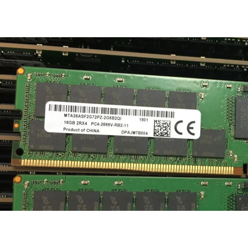 1 Pcs For MT RAM MTA36ASF2G72PZ-2G6B2QI 16G 16GB 2RX4 PC4-2666V 2666 DDR4 Server Memory