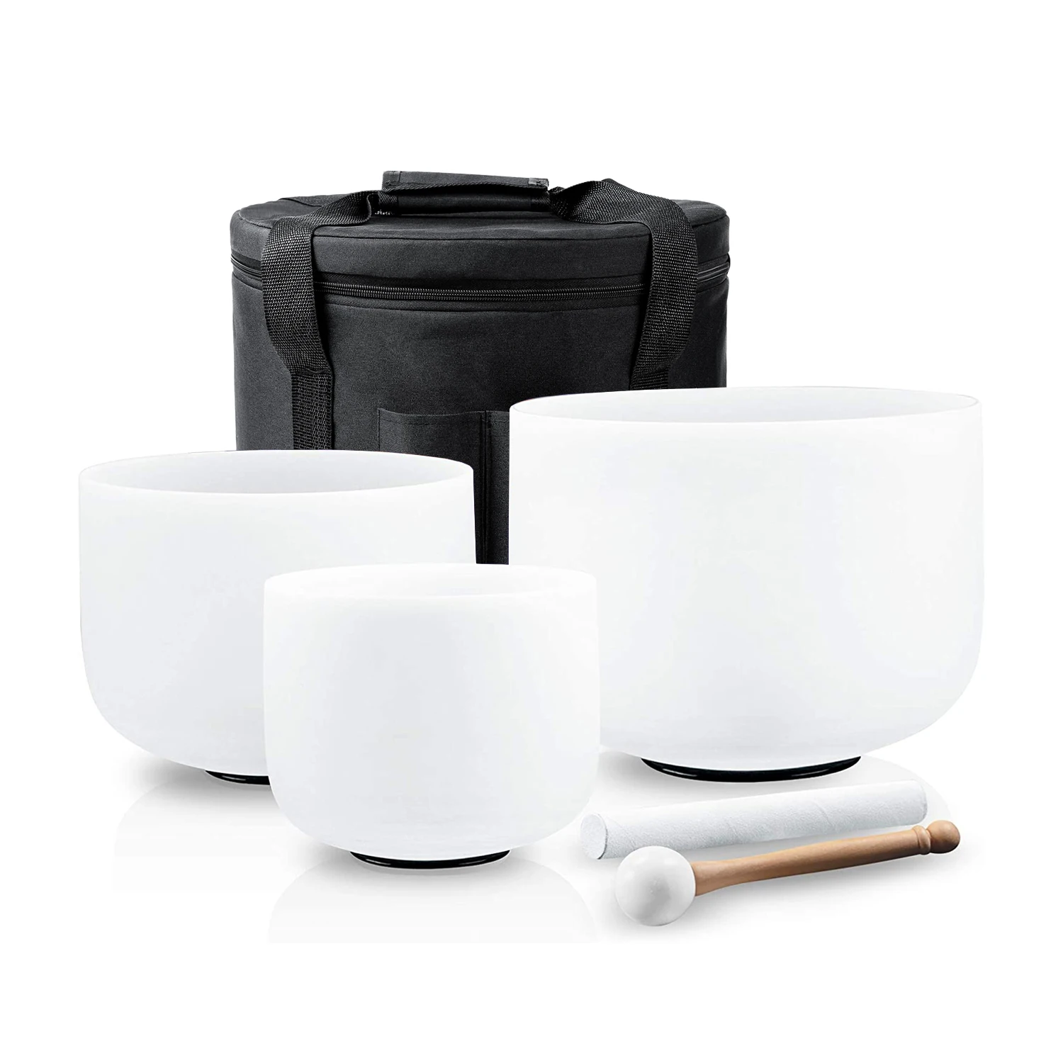 

Hye-eun 7-11inch Professional 440/432hz Frosted Quartz Crystal Singing Bowl Set of 3pcs for Meditation Yoga Sound Healing