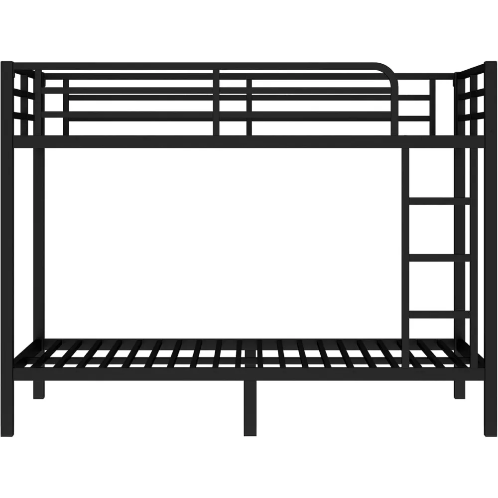 سرير بطابقين معدني مزدوج مقاس XL للبالغين/الأطفال عالي التحمل مع درابزين وسلم #5