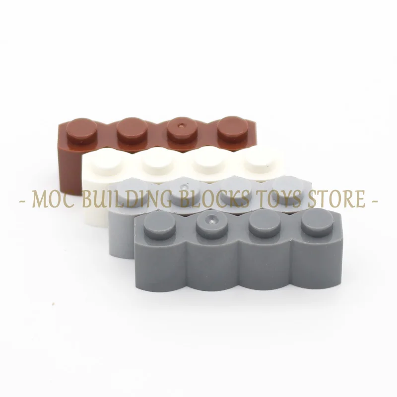 MOC Parts 30136 30137 Brick Modified 1x2 1x4 with Log Profile Building Blocks DIY Enlighten Assembled City Architecture Toys