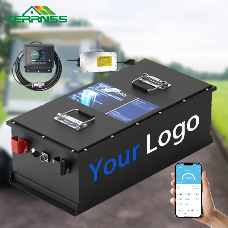 

Bluetooth BMS 48 Volt LiFePO4 Battery 24V 36V 48V 72V 72AH 100AH 200AH 300AH Lithium Golf Cart Battery With Lcd Display