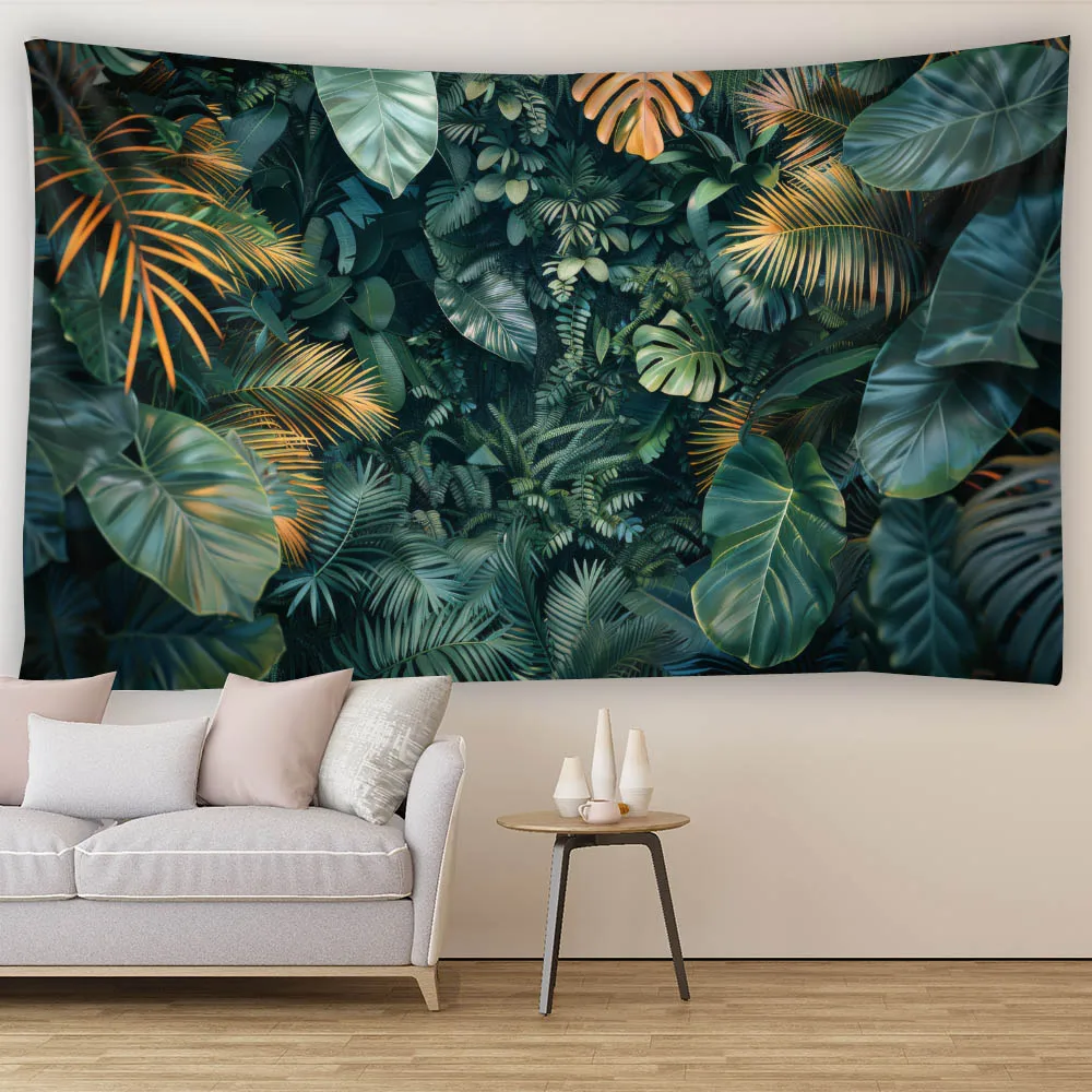 

Green Plants, Potted Plants, Wall Tapestry, Garden Wall Hanging, Stone Wall Windows, Natural Scenery, Fabric Home Decoration