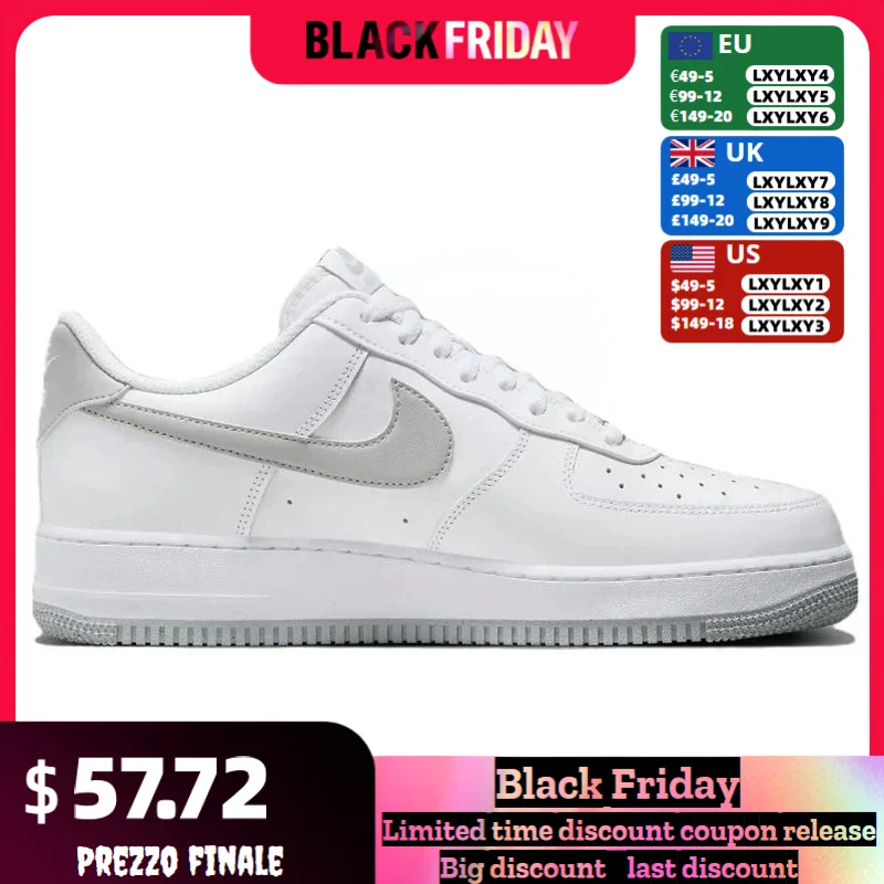 Nike-Zapatillas deportivas Air Force 1 para hombre y mujer, zapatos de Skateboard clásicos a la moda, color blanco y negro, deportivas Af1, originales