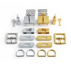 1Set/11 PCS Fashion Bag Metal Combination Lock Set Women's Handbag Shoulder Bag Mortise Lock Buckle Hardware Accessories