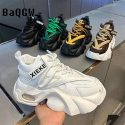 New Fashion Brand Designer Whtie Thick Bottom Casual Board Shoes for Men Flats Loafers Sports Walking Sneakers Zapatos Hombre