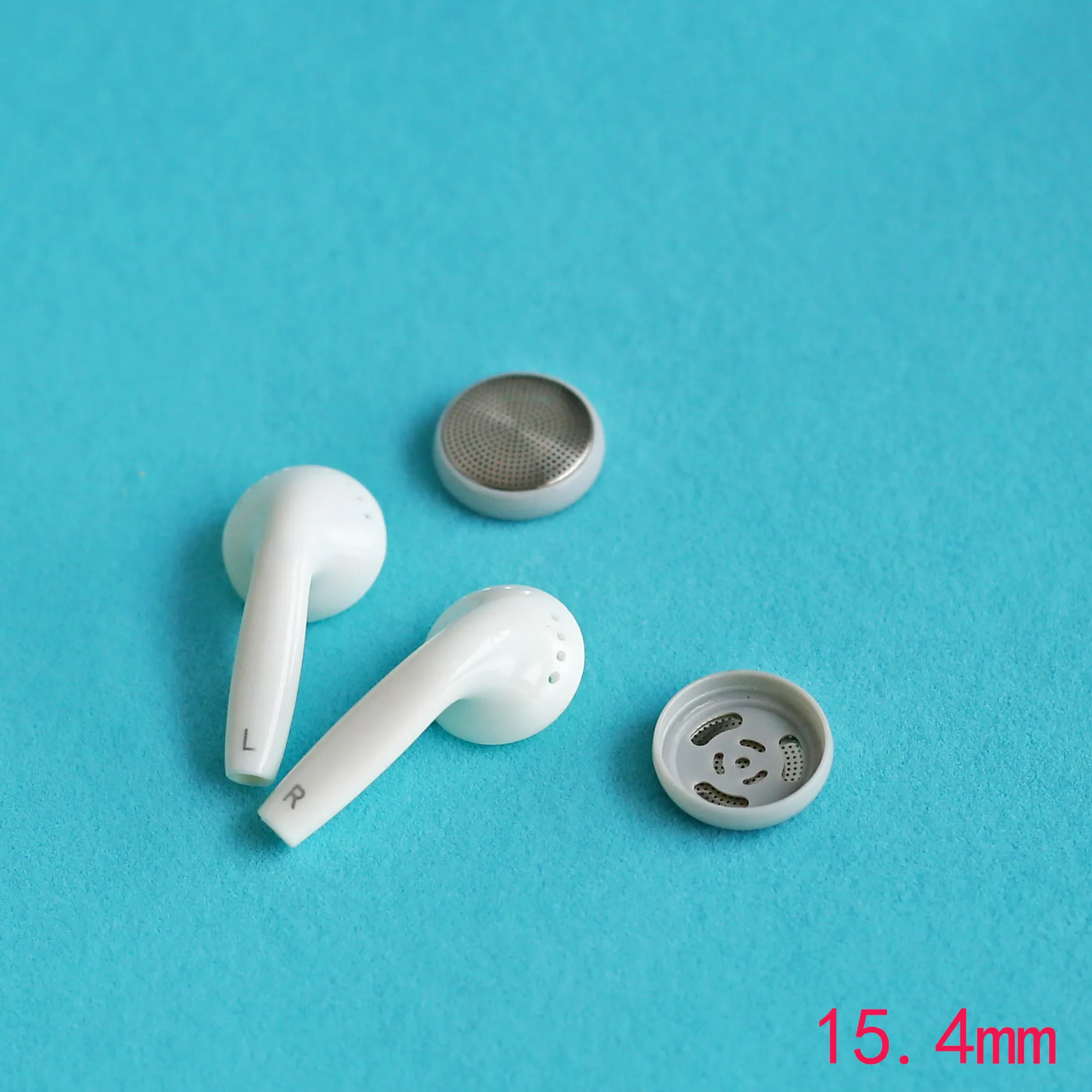 10 Pair/Lot Diy 15.4mm Earbuds Shell Flat Head Earbuds Housing Diy Shell Earphone Accessories including front cover