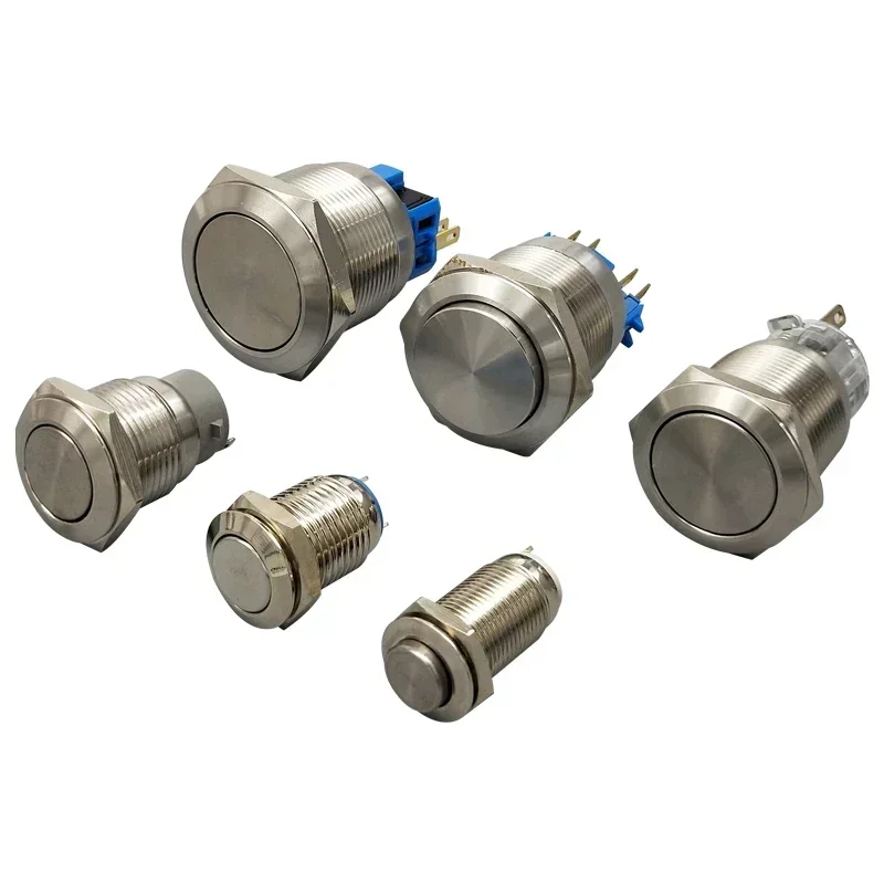 10mm 12mm 16mm 19mm 22mm Panel otwór metalowy przycisk zasilania przycisk płaski/wysoka głowica chwilowy/blokowanie lutowania NO/NC — zdjęcie 6