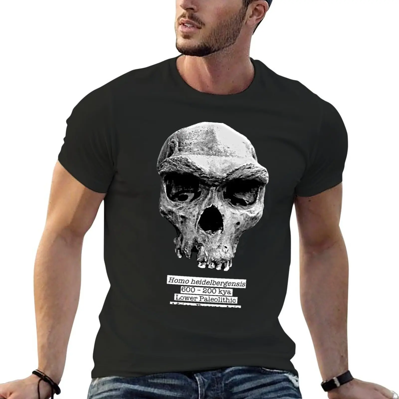 Homo heidelbergensis (rough) T-Shirt graphics quick drying oversizeds tees Men's clothing