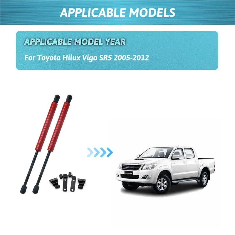 2Pcs Car Front Bonnet Hood Shock Lift Support Spring Gas Strut Rod for TOYOTA Hilux Vigo 2005 2006 2007 2008 2009 2010 2011 2012