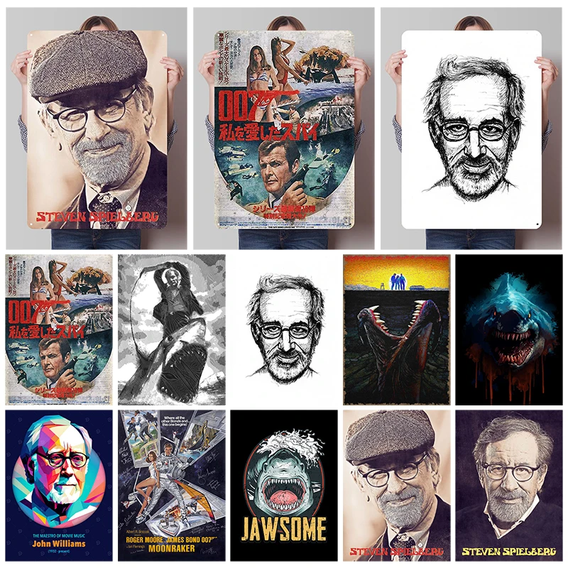 

Металлические вывески Jaws, постеры с фильмами, домашний декор, винтажная жестяная вывеска на заказ для настенного художественного украшения, украшения комнаты, предметы для гостиной, тарелка