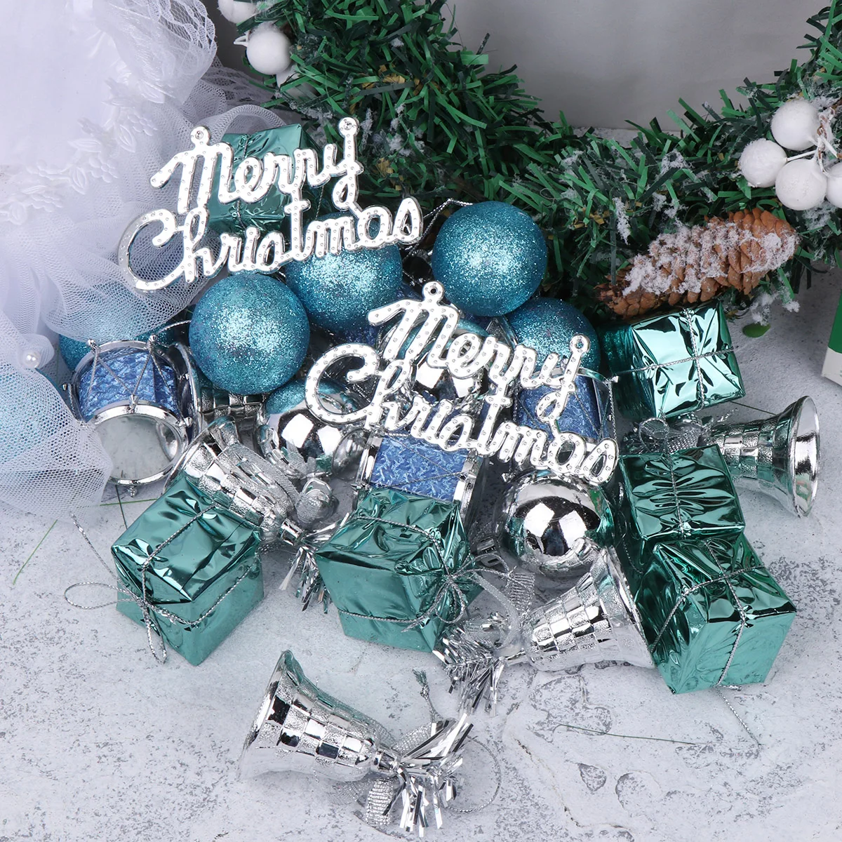 

32 Pcs Ball Decoration LED Ornaments Hanging Pendant for Tree Home Party Festive DIY Christmas Decoration Holiday