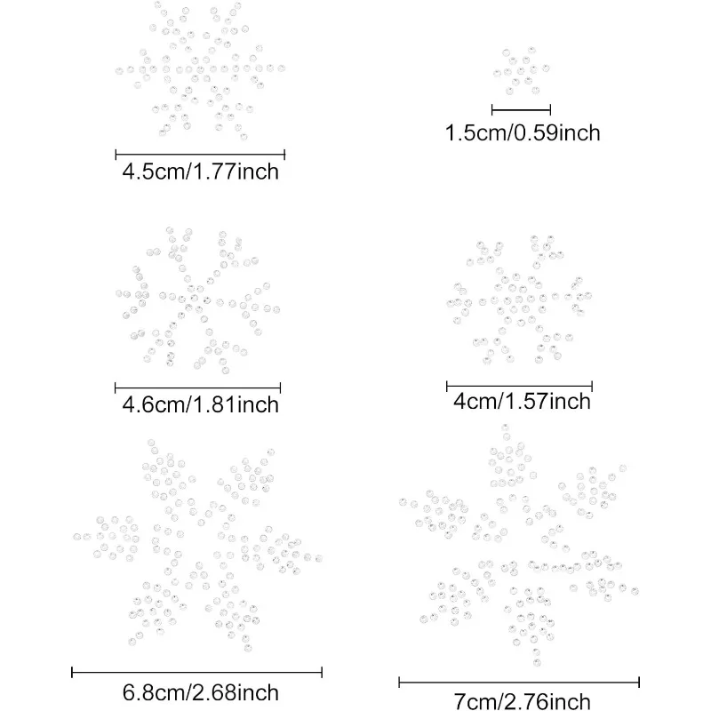 3 fogli modello fiocco di neve ferro su decalcomanie di strass di cristallo 8 pezzi strass trasferimenti patch Hot Melt Sparkle decalcomanie